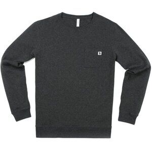 Pleepleus  Men's Charcoal Chest Pocket Pub Crew Pullover Sweatshirt Size XXL